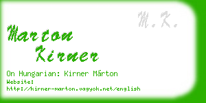 marton kirner business card